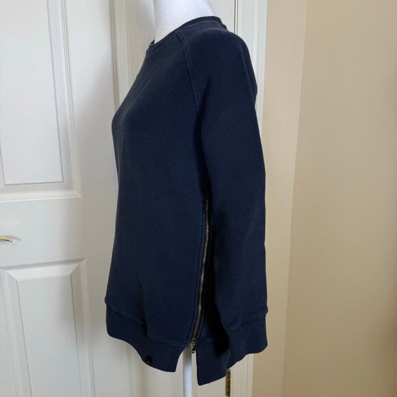 Varley Manning Sweatshirt Black Ribbed Extra Small Oversized Side Zippers VGUC - Picture 6 of 9